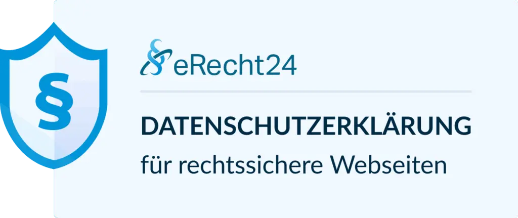 eRecht24 Siegel für eine DSGVO-konforme Datenschutzerklärung auf der Webseite von WP-Konzept.