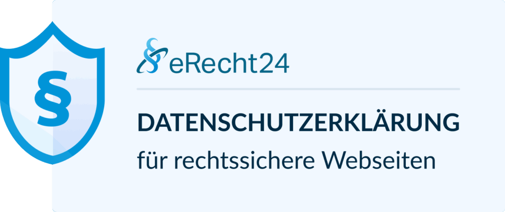 eRecht24 Siegel für eine DSGVO-konforme Datenschutzerklärung auf der Webseite von WP-Konzept.